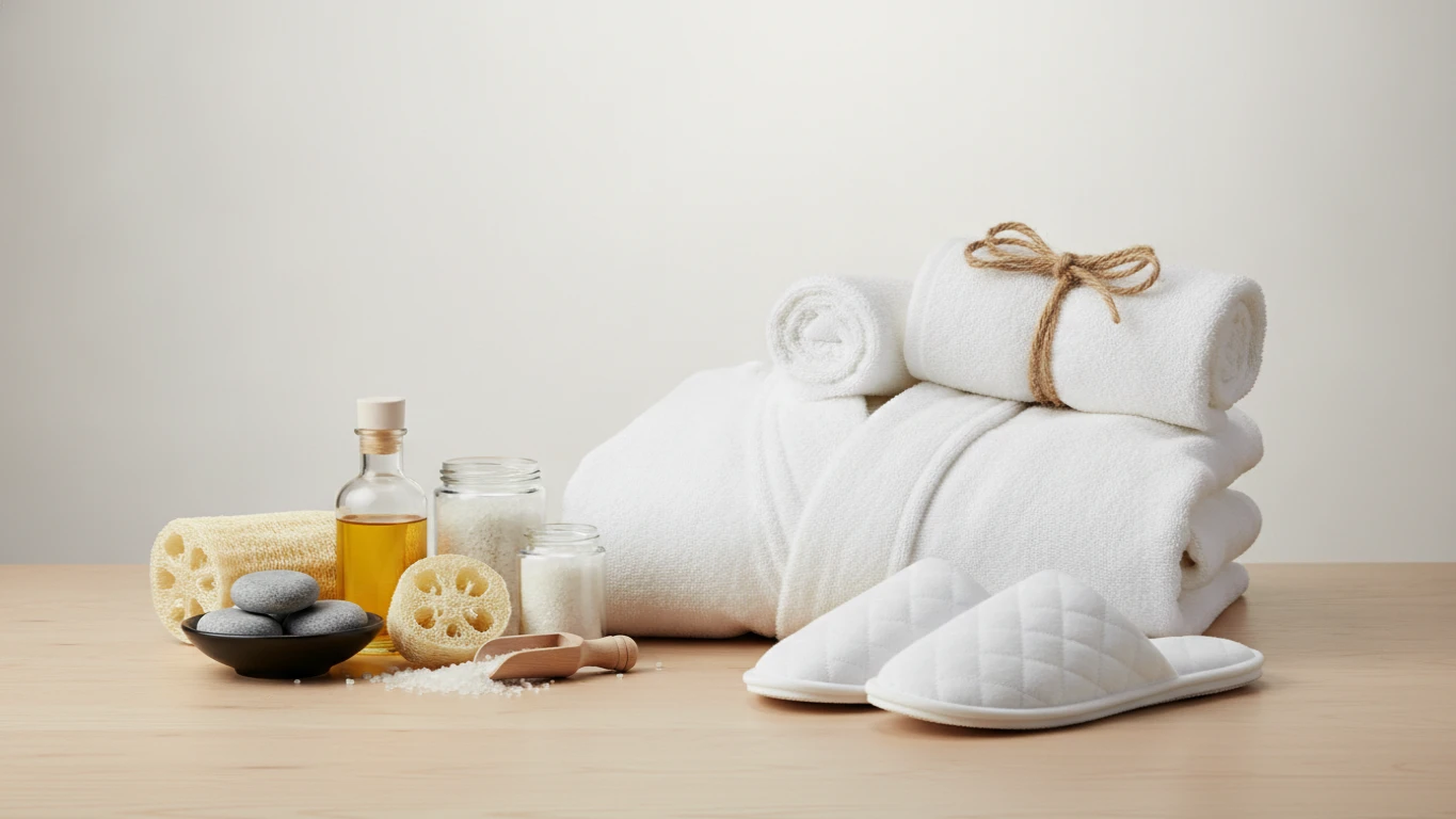 Luxury Cotton Bathrobe and Spa Set