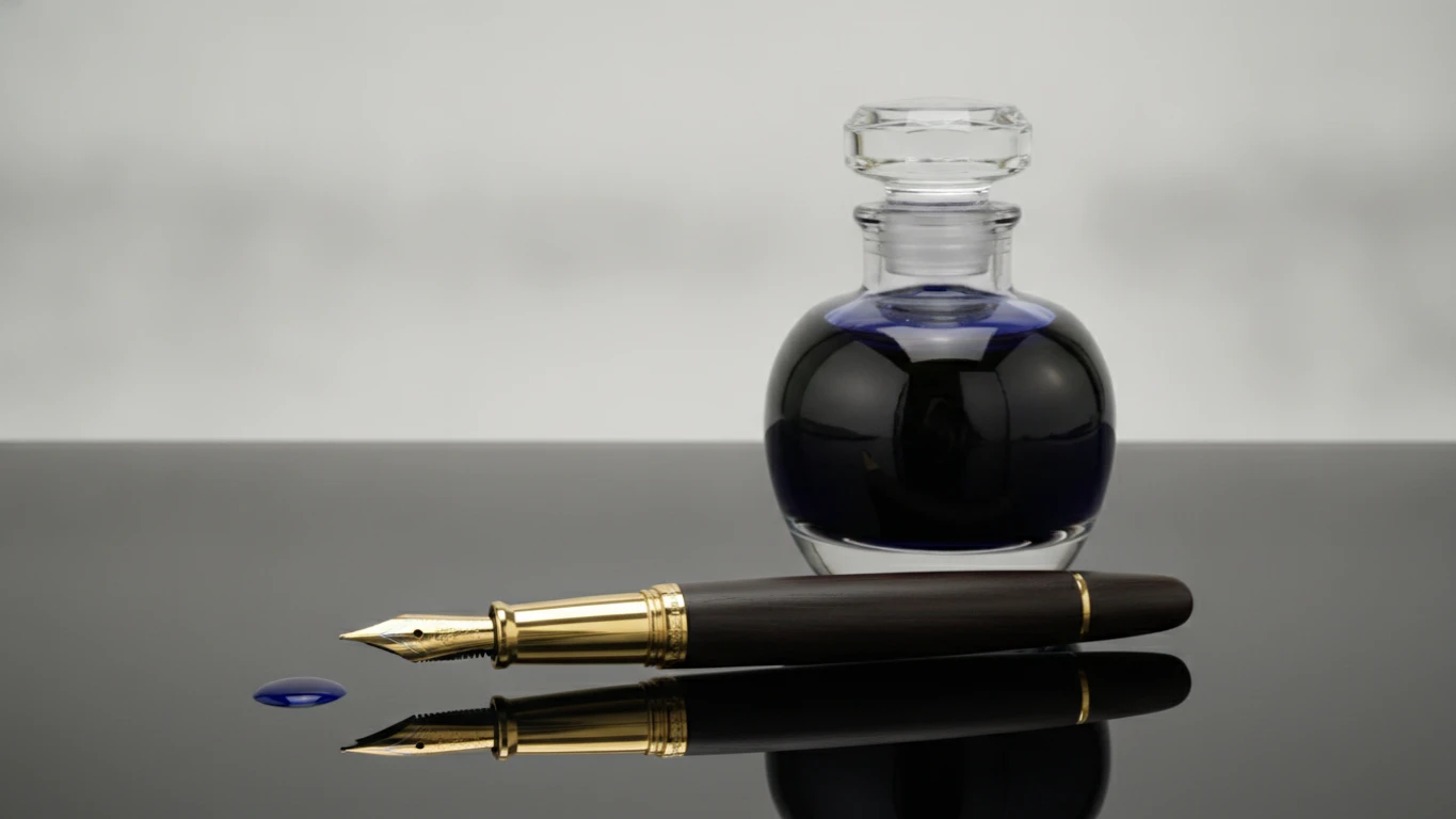 Luxury Fountain Pen and Bottled Ink Set