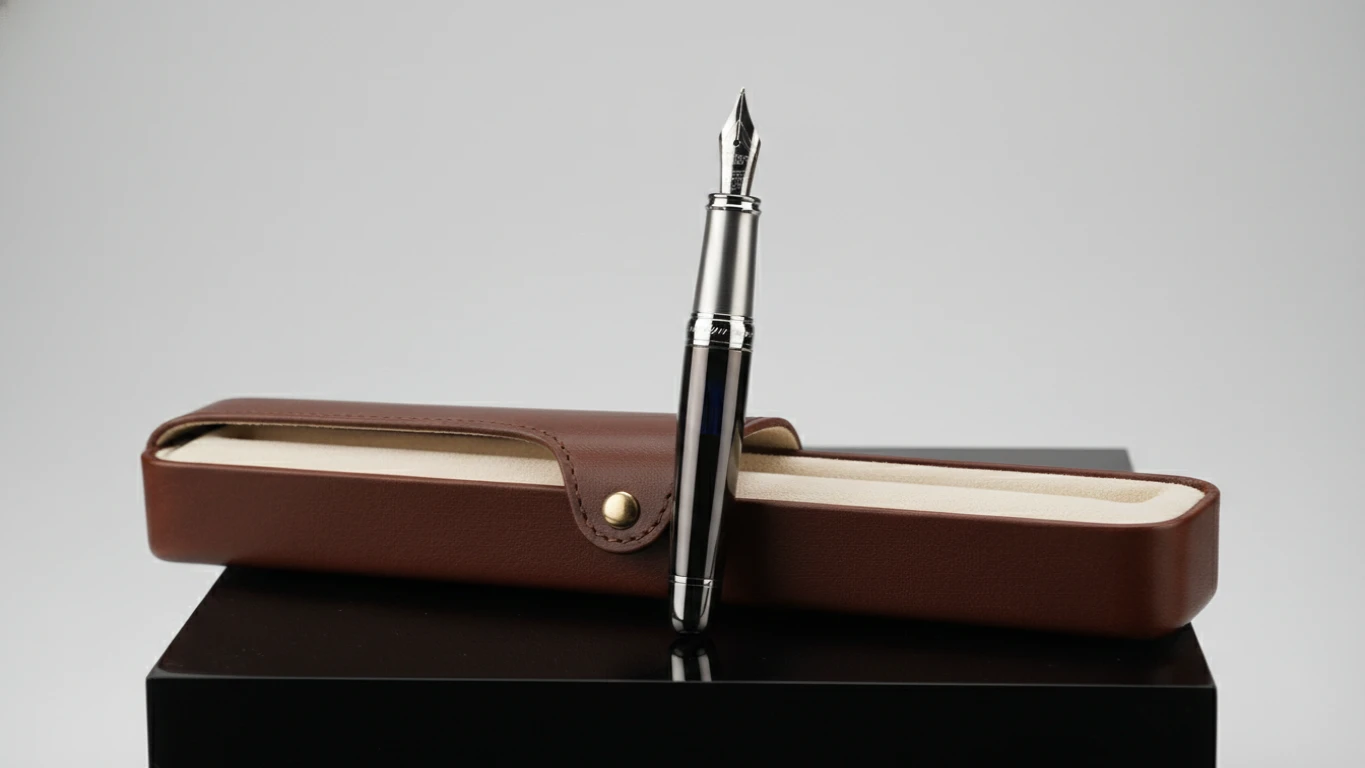 Luxury Refillable Fountain Pen with Leather Case