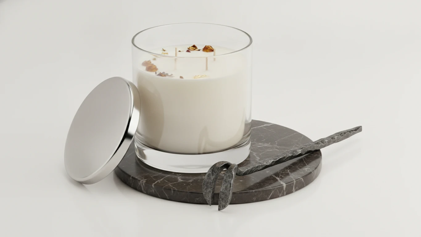 Luxury Scented Candle with Hand-Forged Wick Trimmer