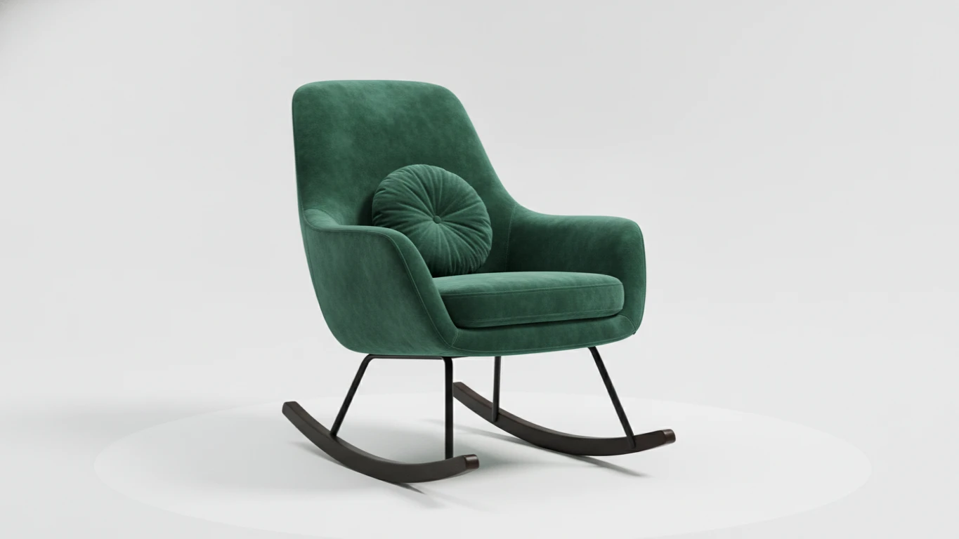 Luxury Velvet Nursery Rocking Chair