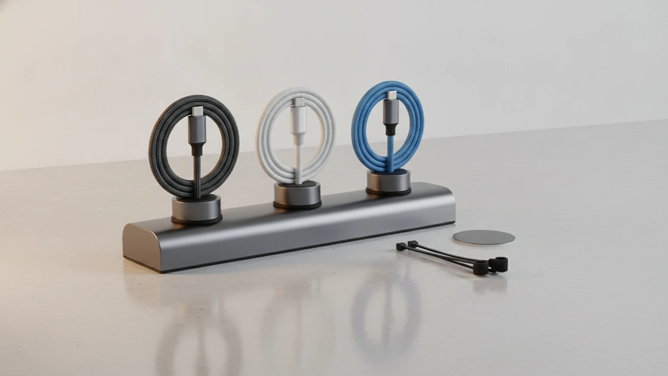 Magnetic Desktop Cable Management System