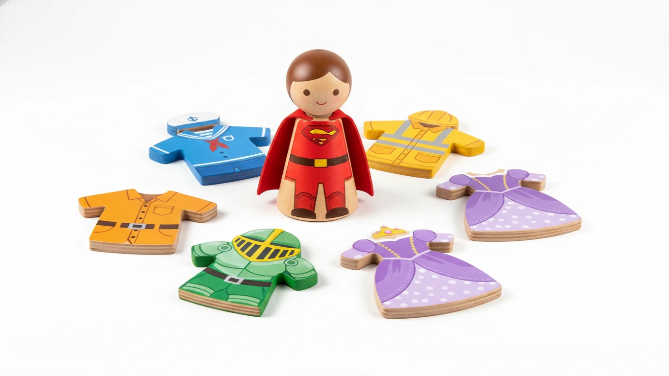 Magnetic Wooden Dress-Up Doll Set