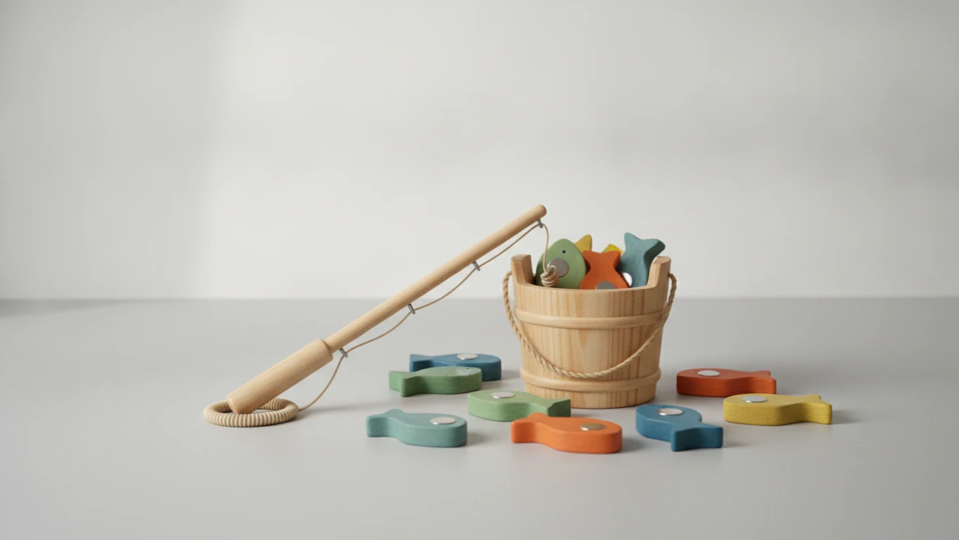 Magnetic Wooden Fishing Kit
