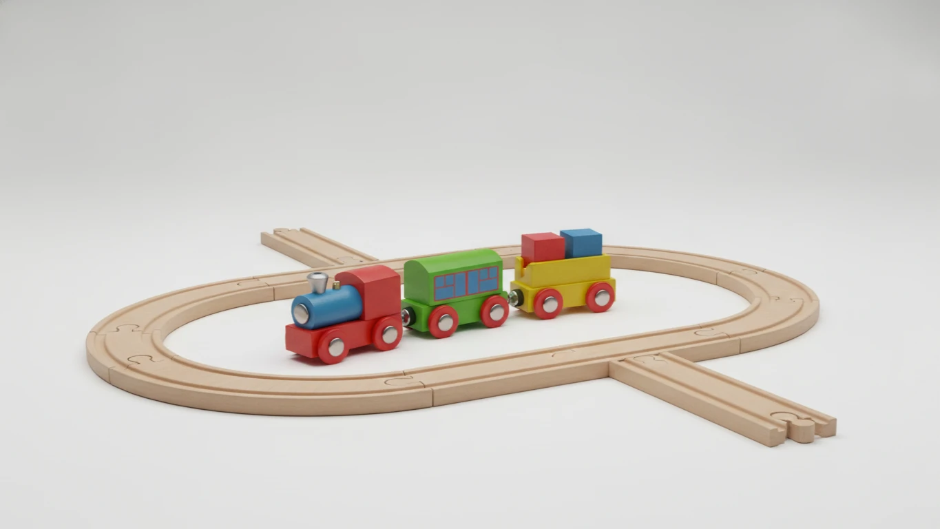 Magnetic Wooden Train and Track Set