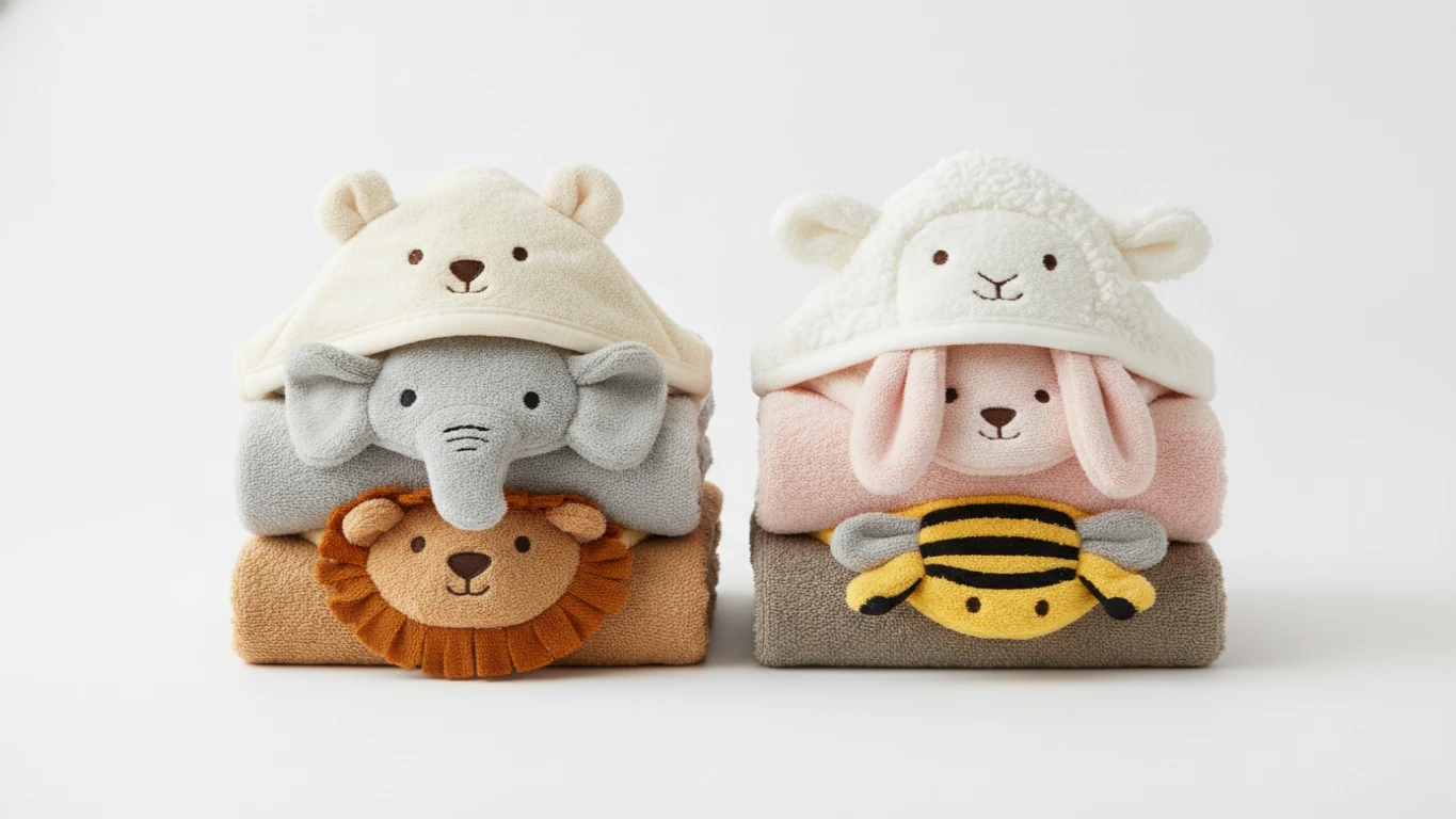 Matching Animal Hooded Towel Set