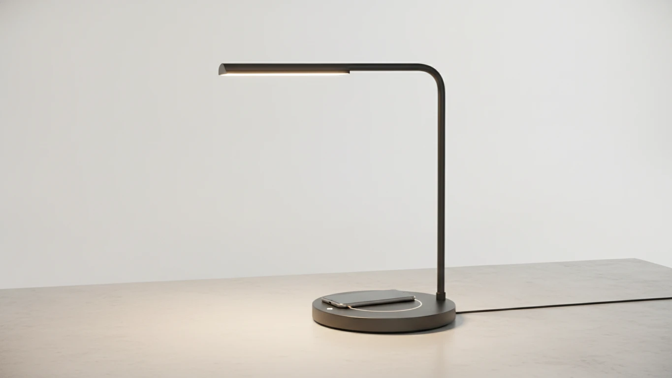 Minimalist LED Desk Lamp with Wireless Charging