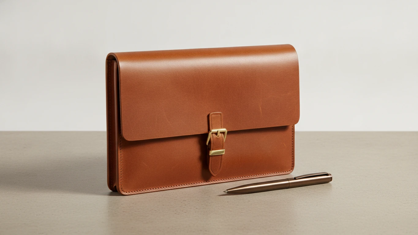 Minimalist Top-Grain Leather Travel Portfolio