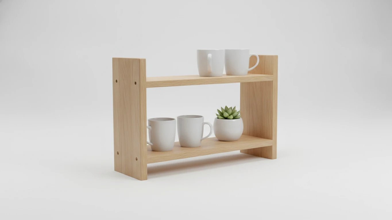 Minimalist Wood Tabletop Rack