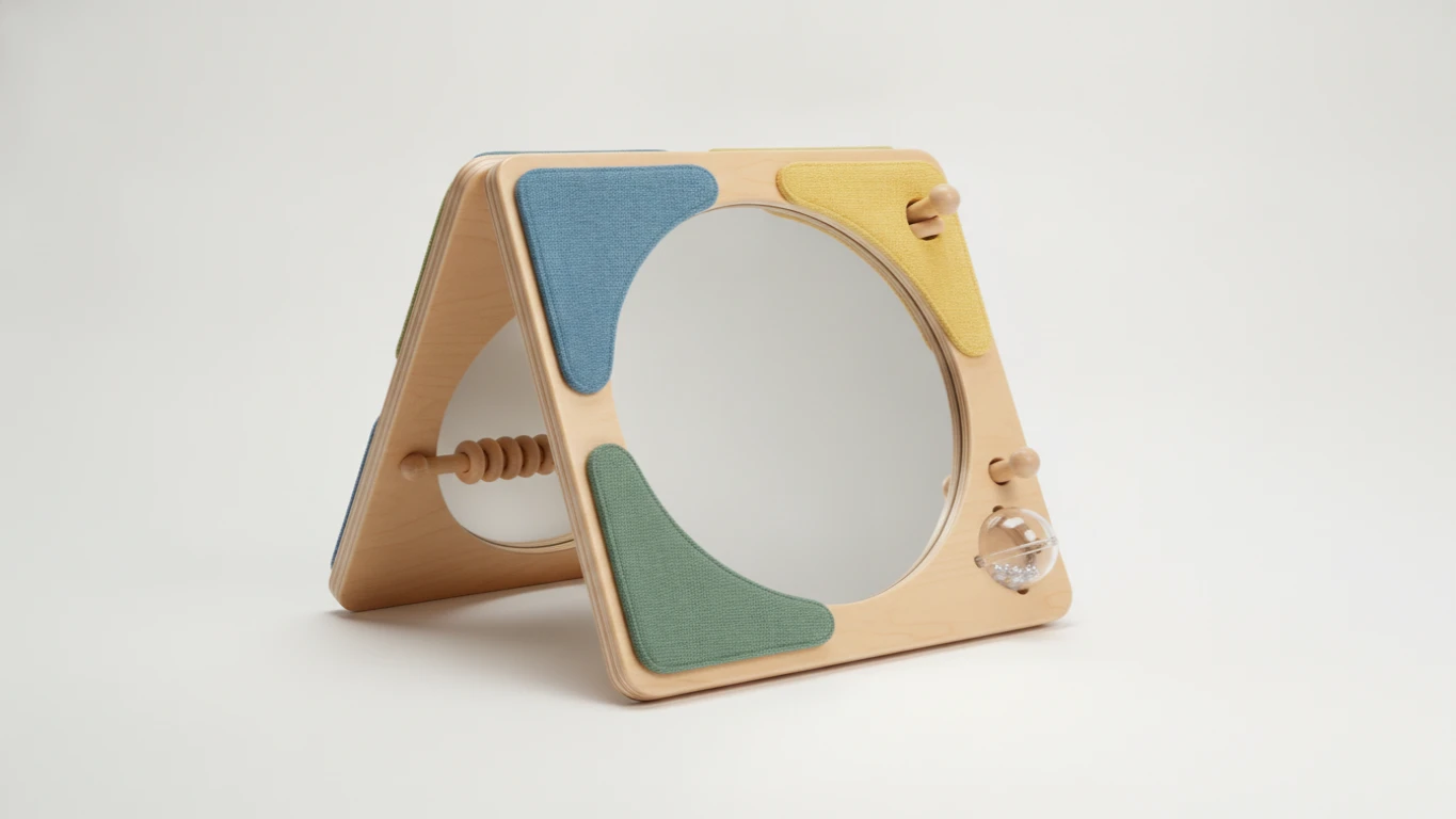 Mirror-Backed Floor Play Toy