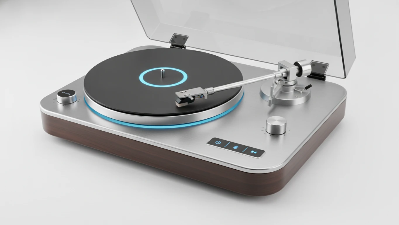 Modern Vinyl Record Player with Bluetooth