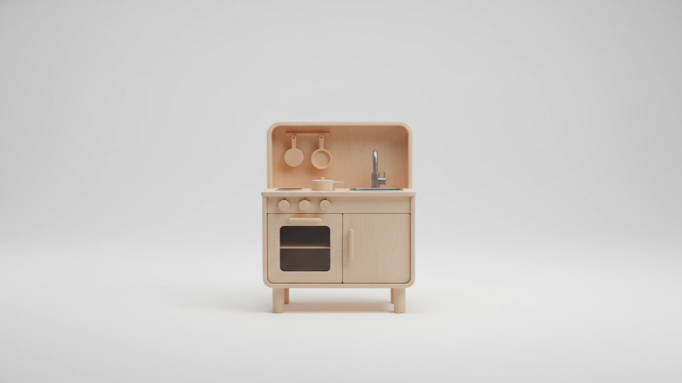 Modern Wooden Play Kitchen