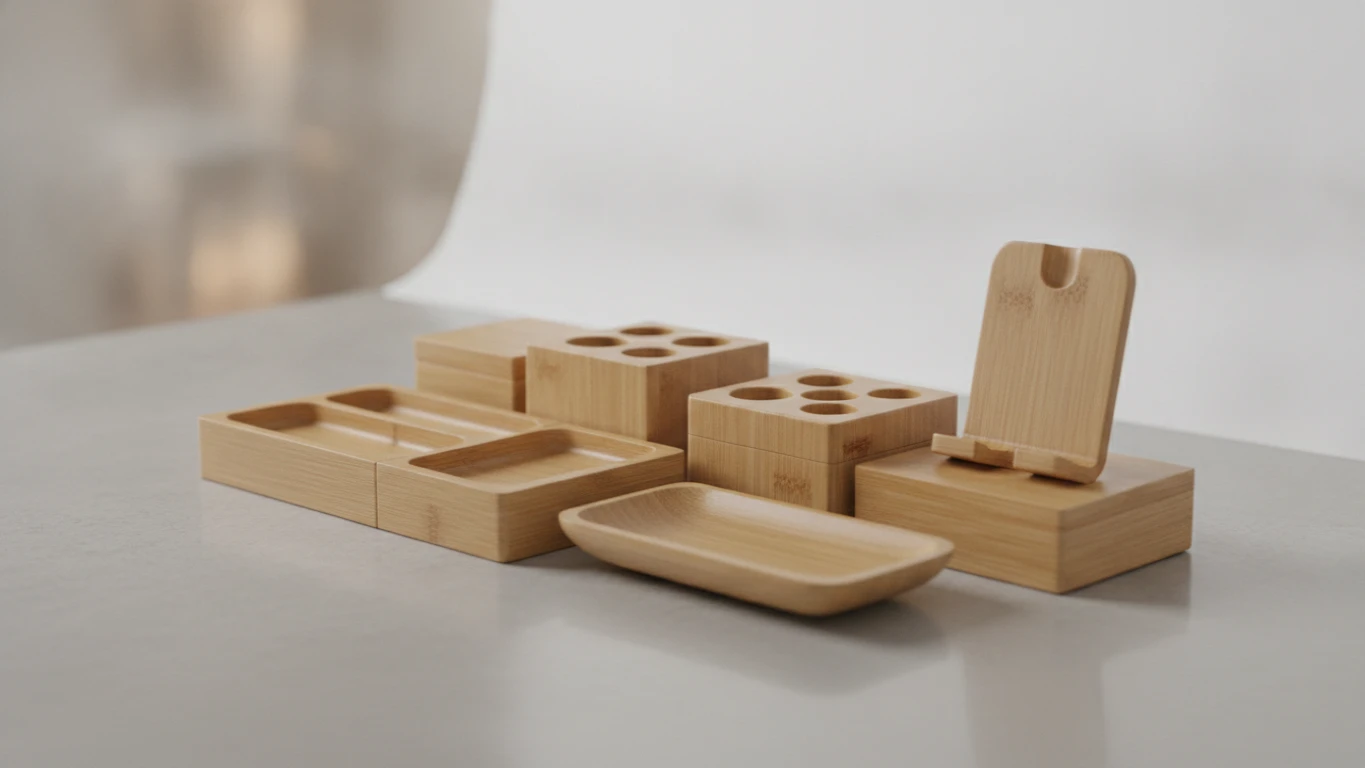 Modular Bamboo Desk Organizer