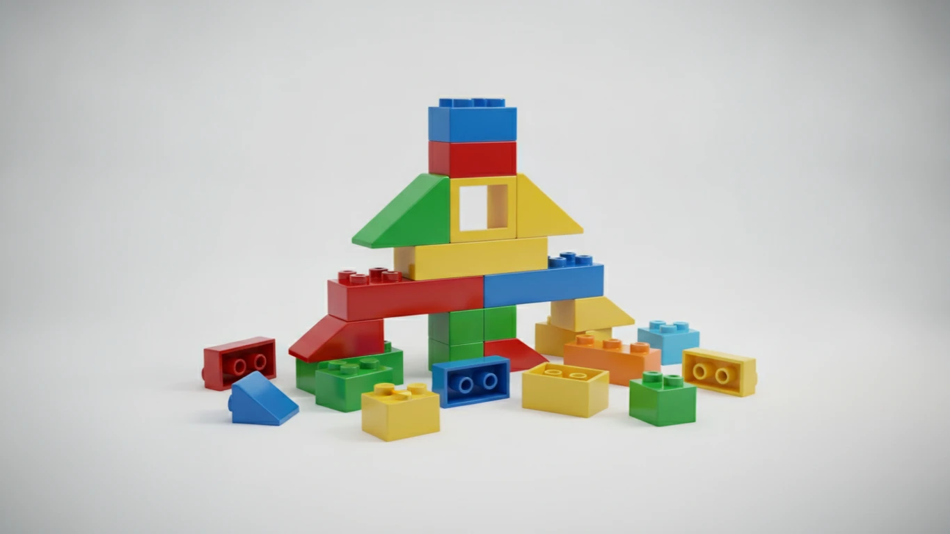 Modular Interlocking Building Brick Set