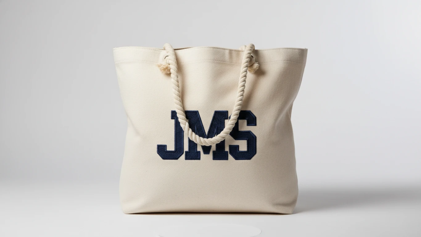 Monogrammed Canvas Tote Bag