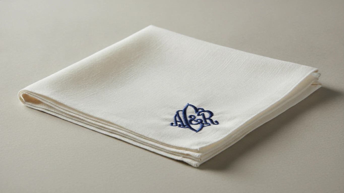Monogrammed Linen Handkerchief
