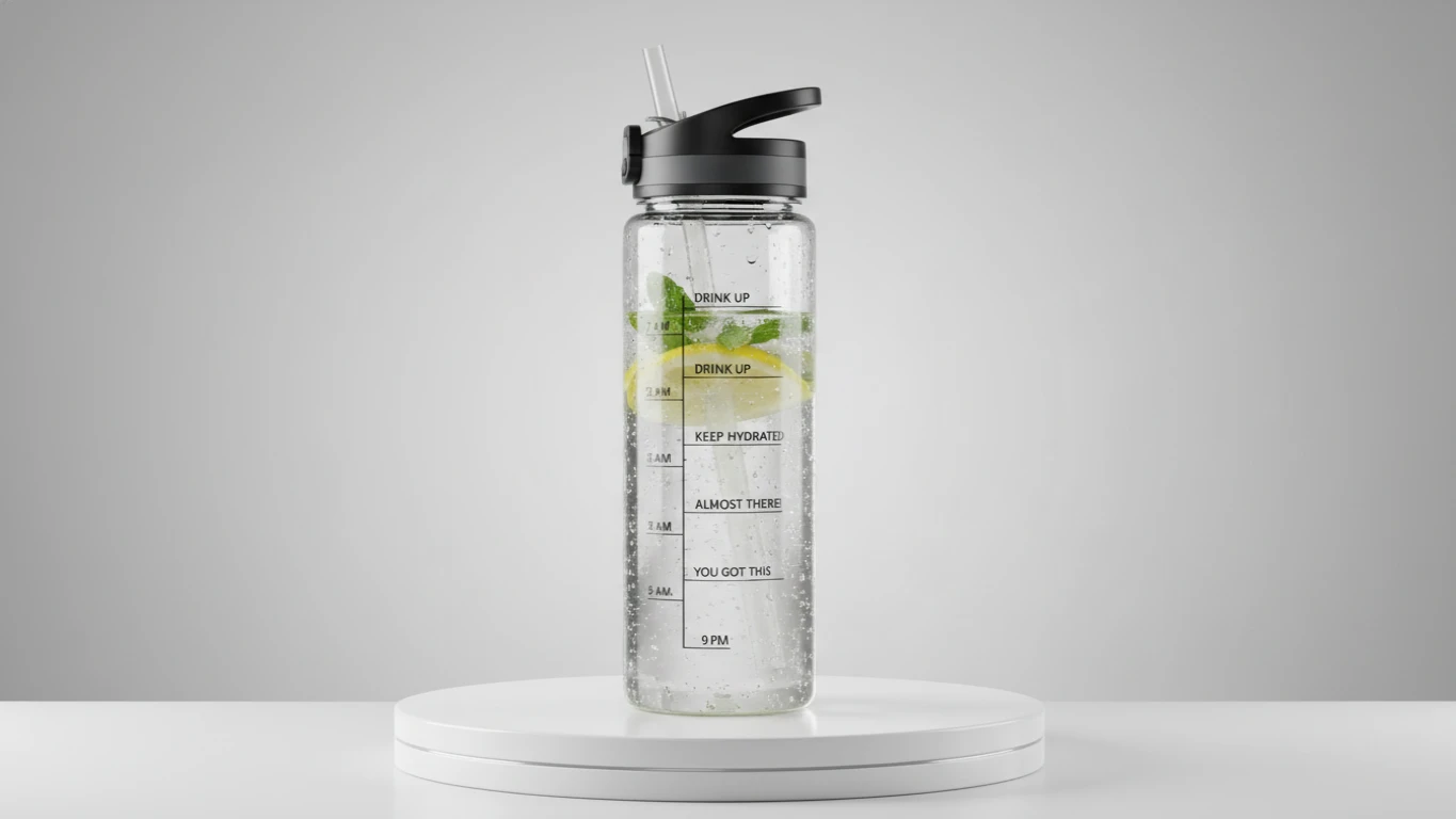 Motivational Water Bottle with Time Markers