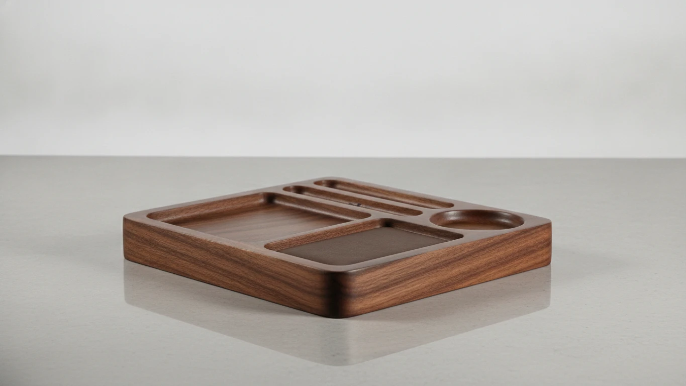 Multi-Section Wooden Valet Tray