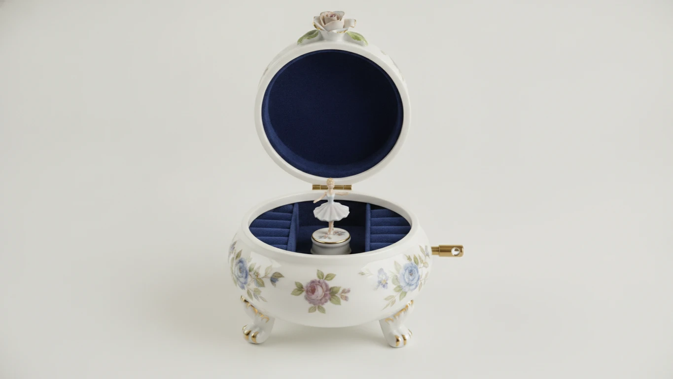 Musical Porcelain Jewelry Box