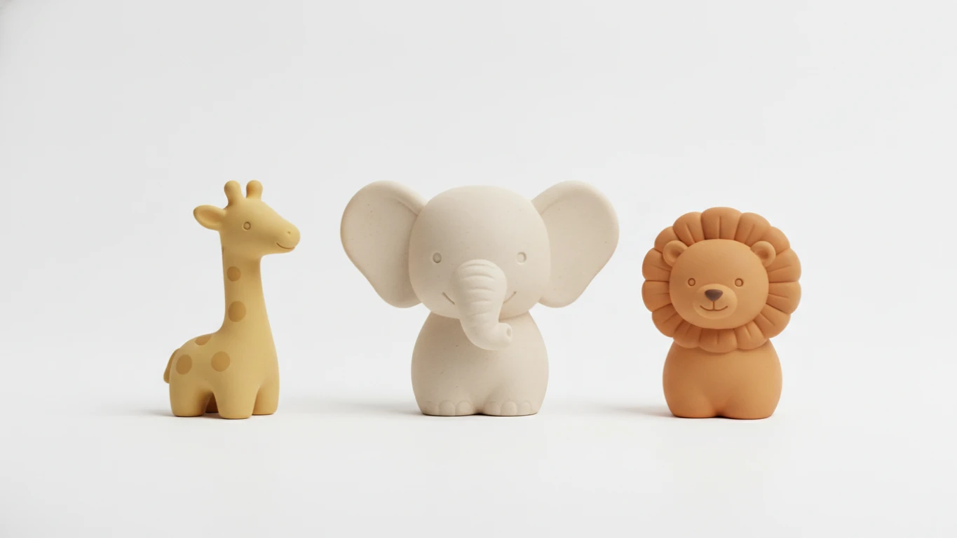 Natural Rubber Animal Teether