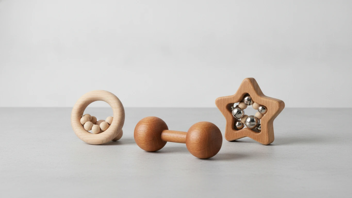 Non-Toxic Sustainable Wood Rattle Set