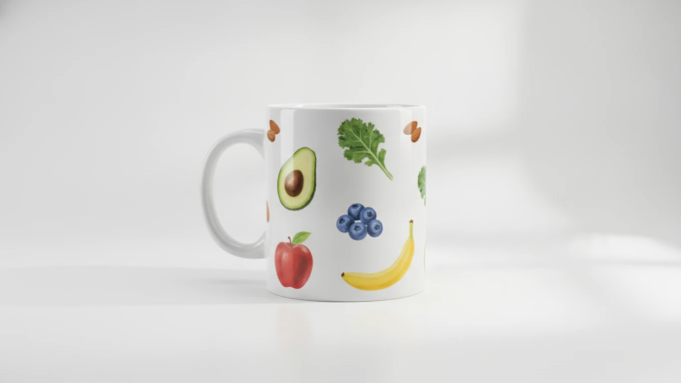 Nutrition-Themed Ceramic Coffee Mug