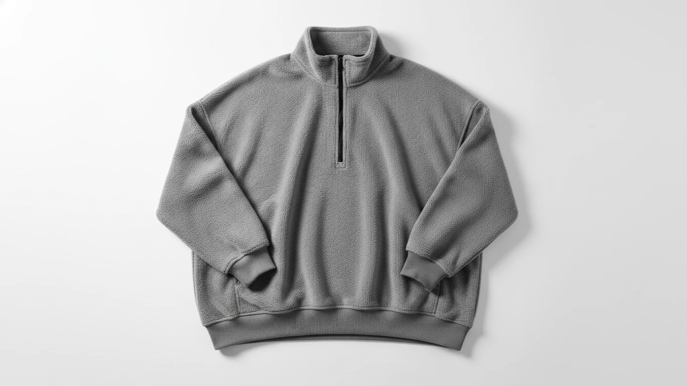 Oversized Athletic Fleece Quarter-Zip