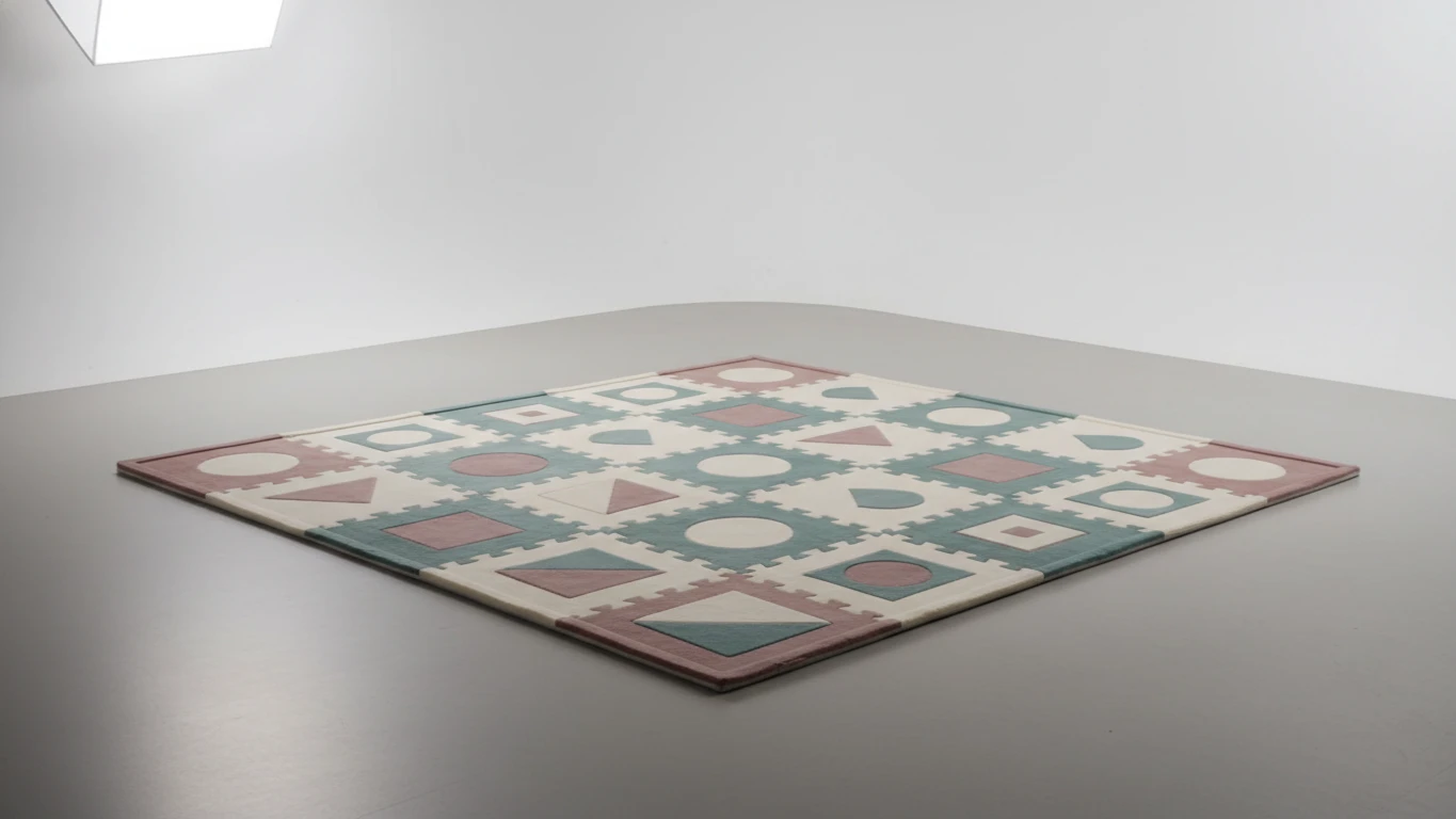 Padded Foam Play Mat with Geometric Patterns