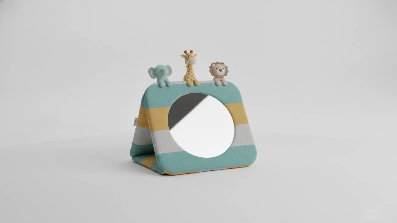 Padded Tummy Time Floor Mirror