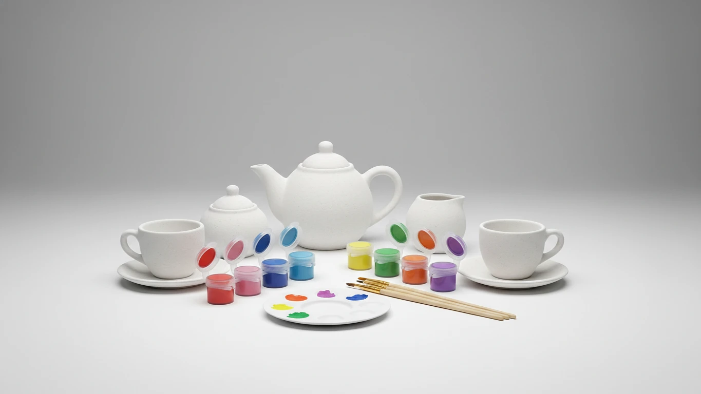Paint-Your-Own Ceramic Tea Party Set