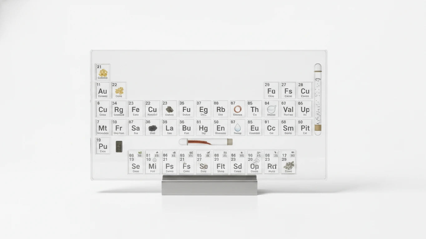 Periodic Table with Real Element Samples