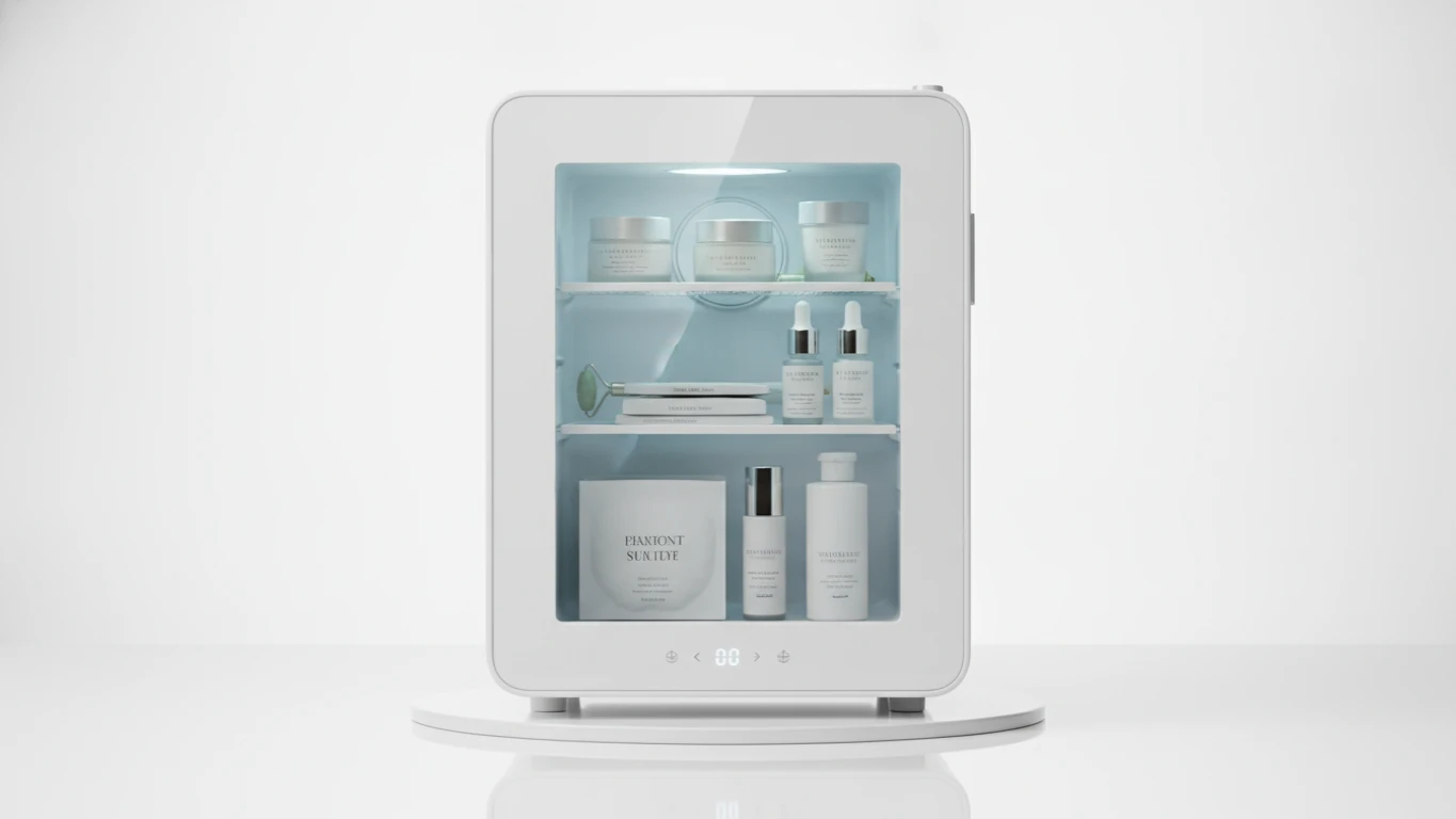 Personal Skin Care Glass-Front Mini Fridge