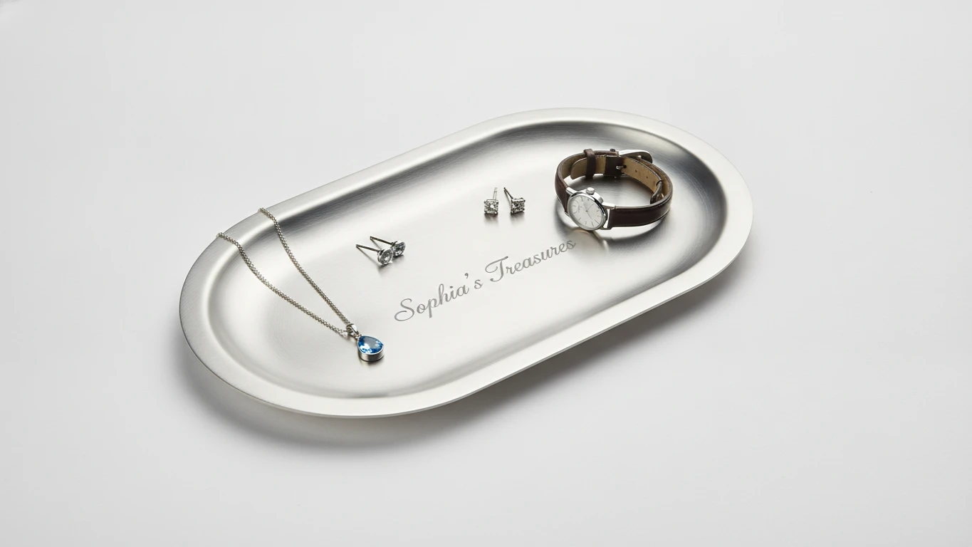 Personalized Aluminum Jewelry Catch-all Tray