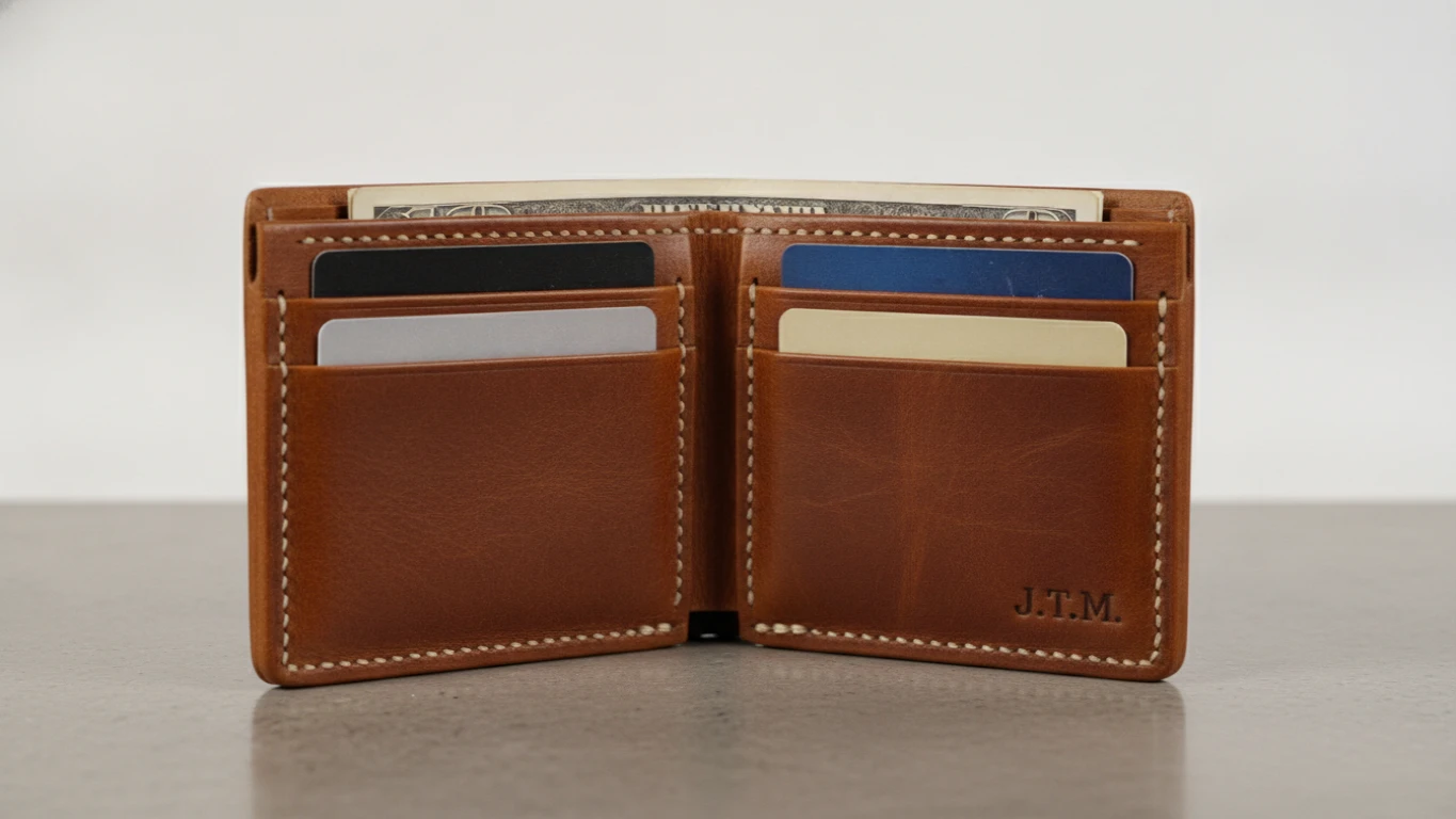 Personalized Full-Grain Leather Wallet