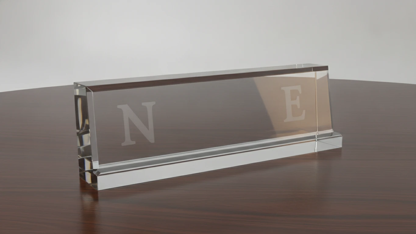 Personalized Glass Desk Nameplate