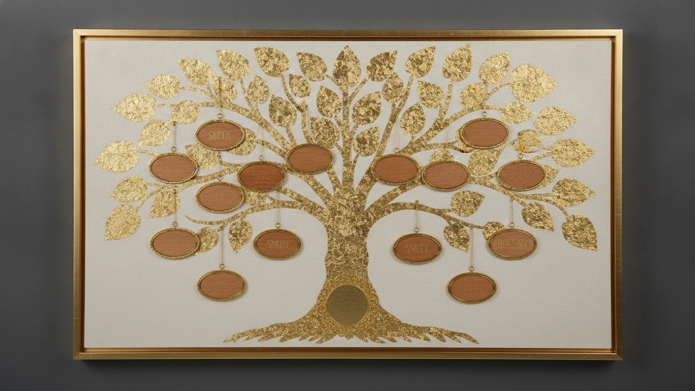Personalized Gold-Leaf Family Tree Wall Art