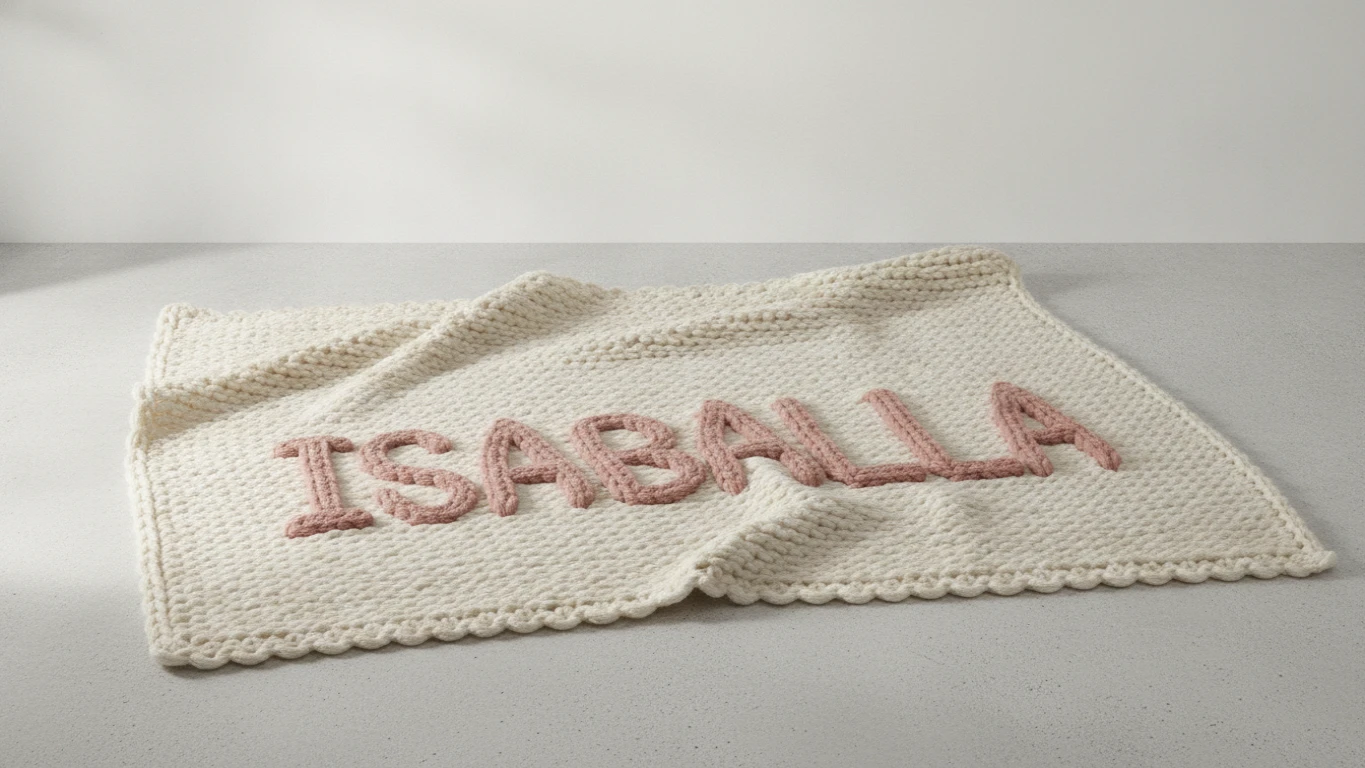 Personalized Hand-Knit Name Blanket