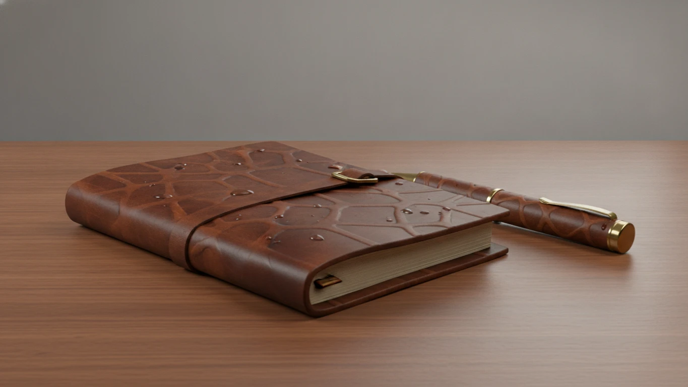 Personalized Leather Journal and Pen Set