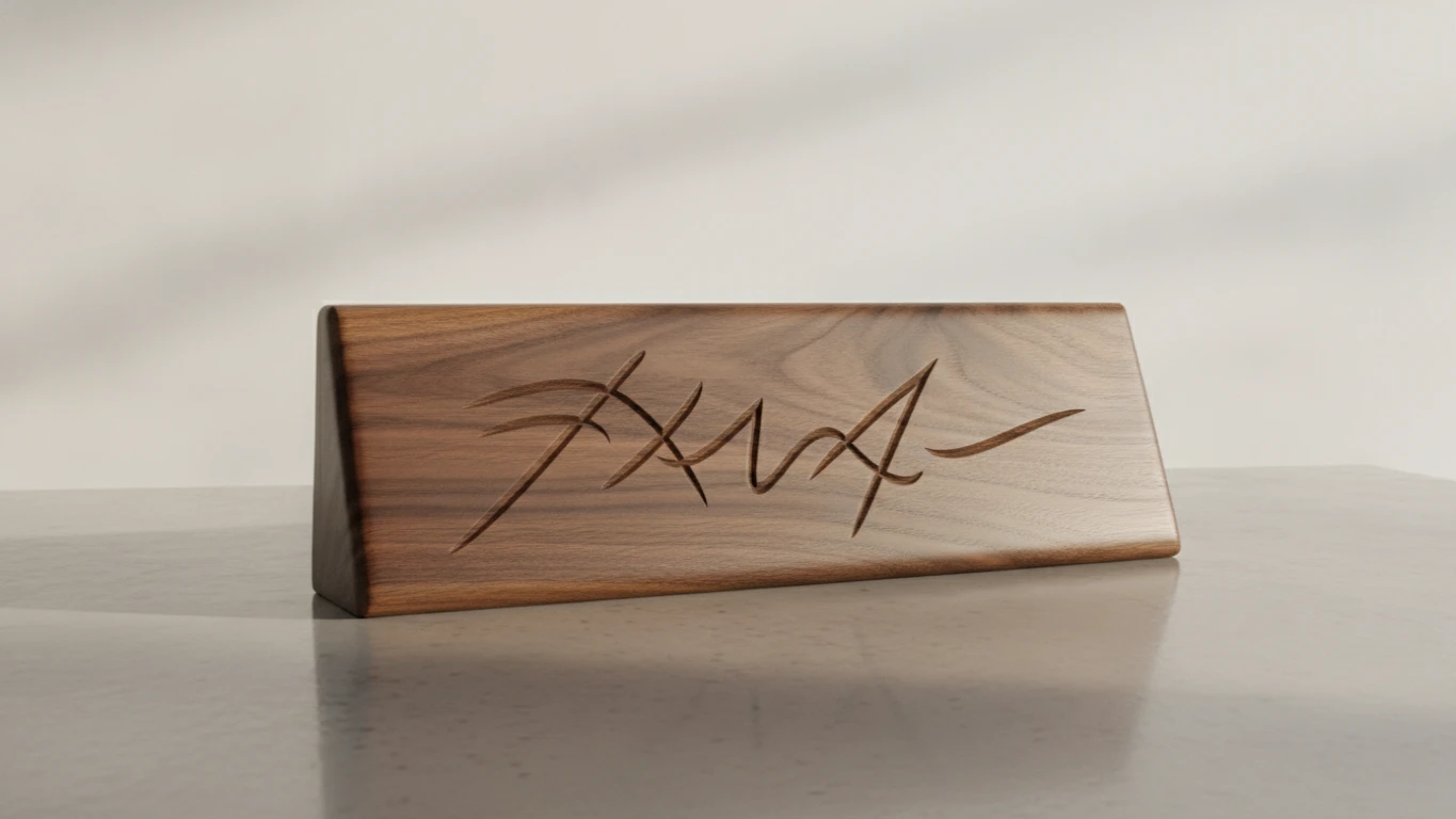 Personalized Wood Desk Name Plate