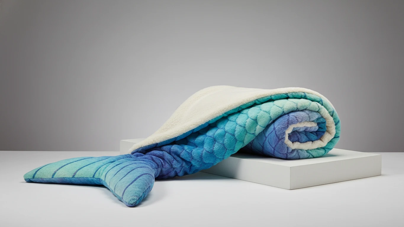 Plush Mermaid Tail Blanket