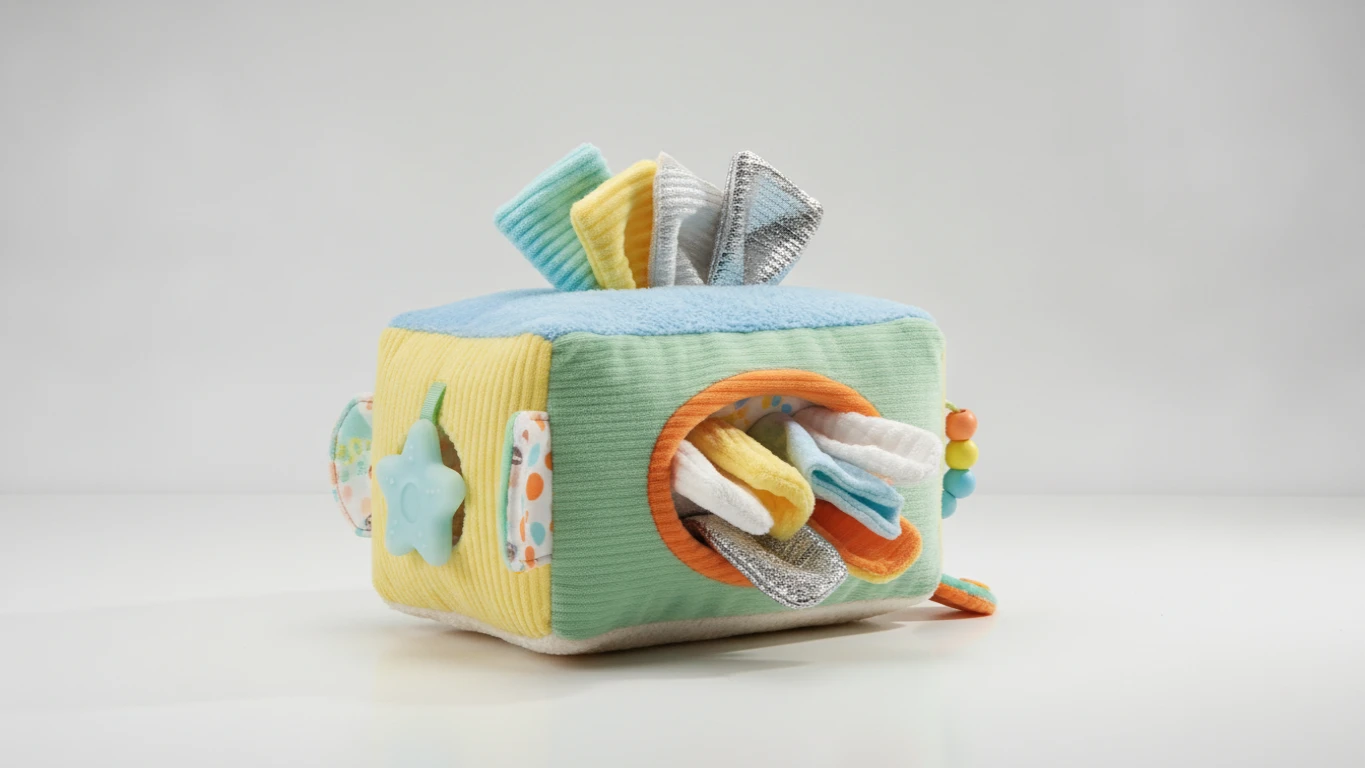Plush Sensory Tissue Box Toy