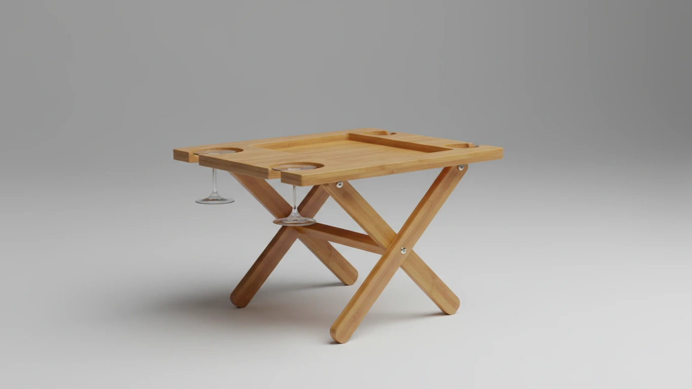 Portable Bamboo Folding Picnic Station