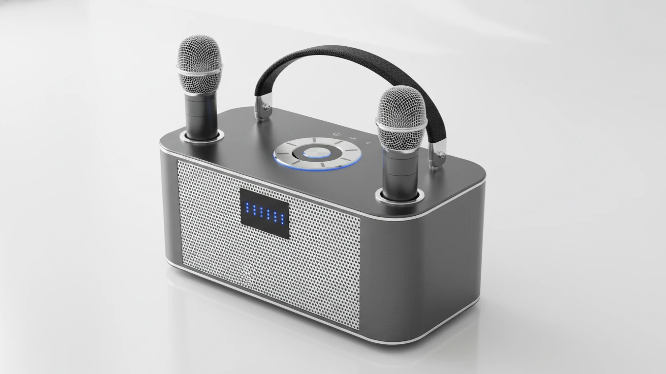 Portable Karaoke Machine with Dual Wireless Mics