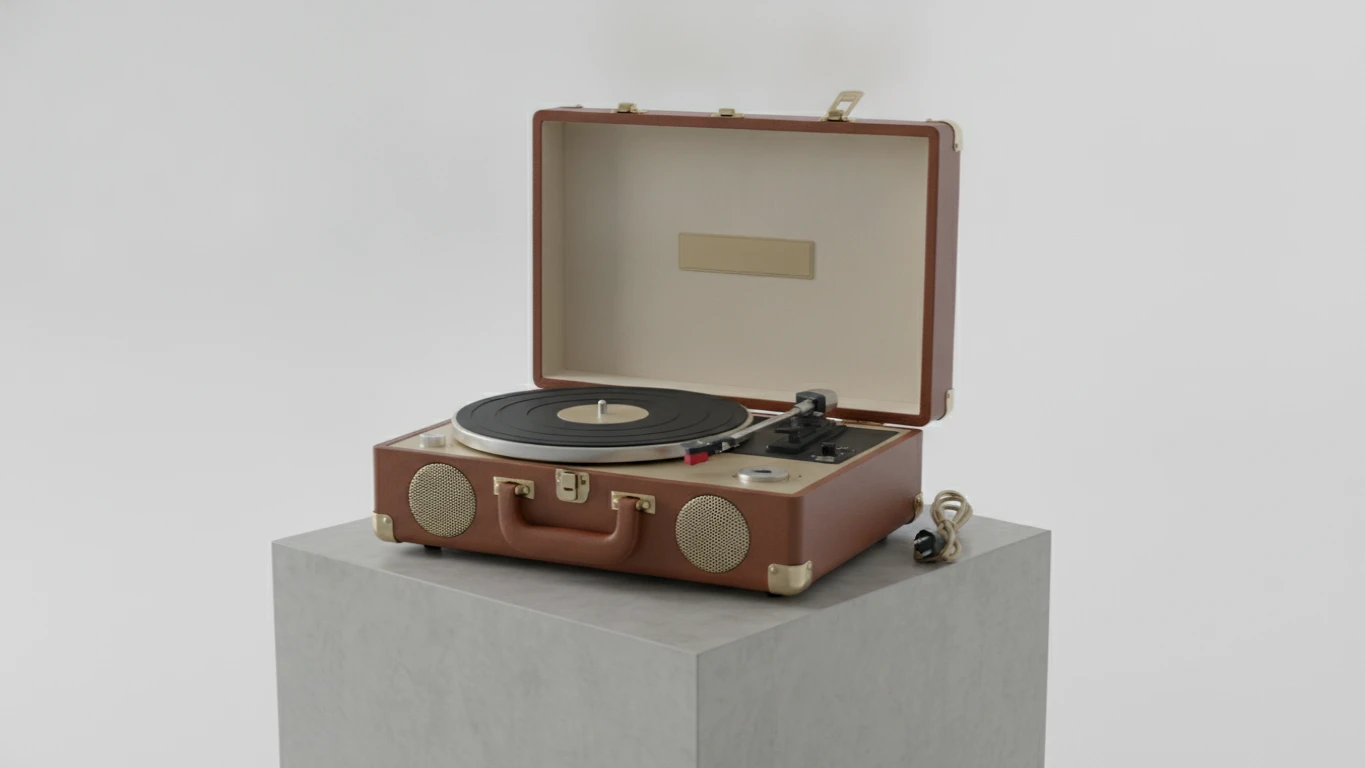 Portable Vintage-Style Turntable