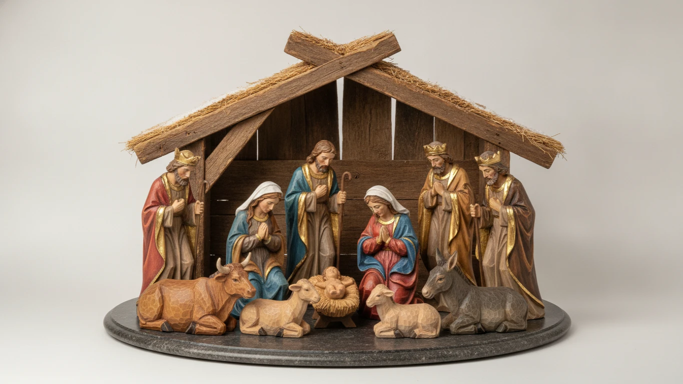 Premium Hand-Painted Nativity Set