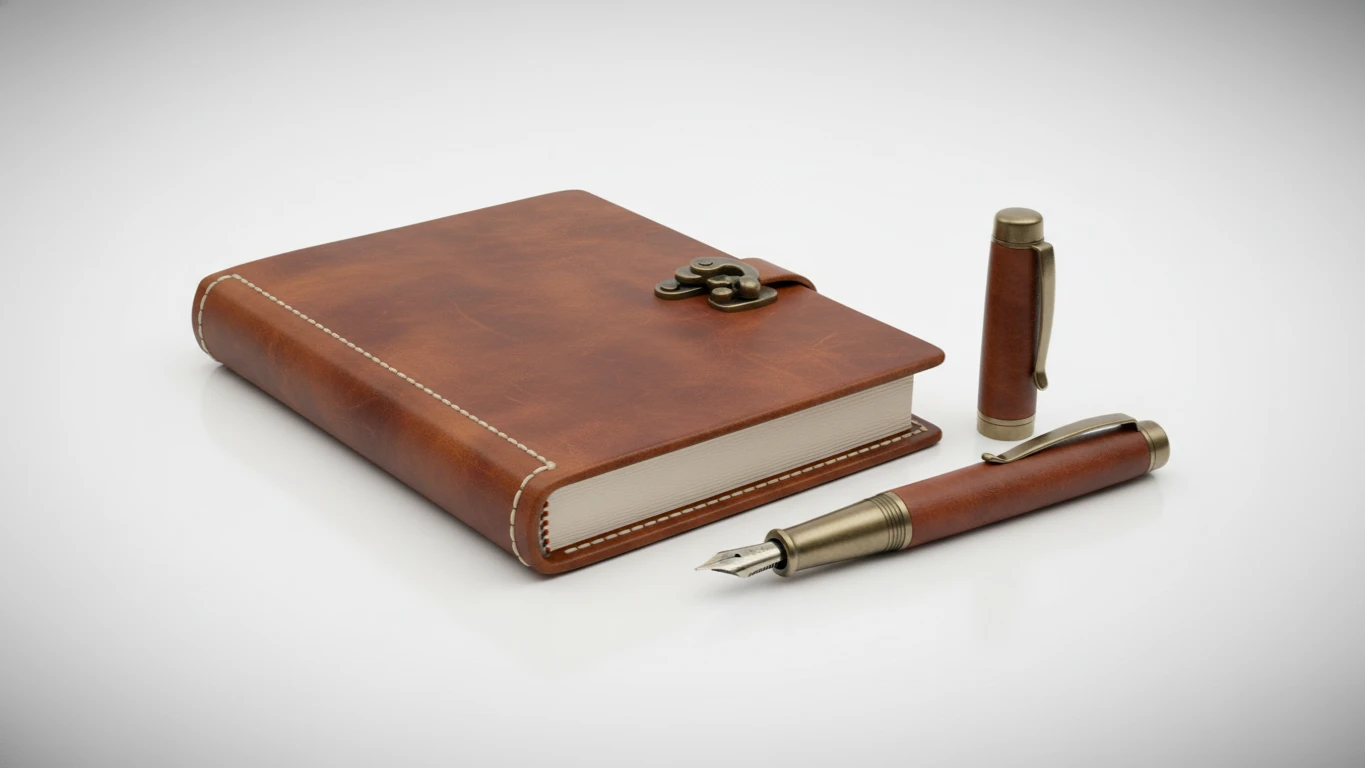 Premium Leather Journal and Pen Set