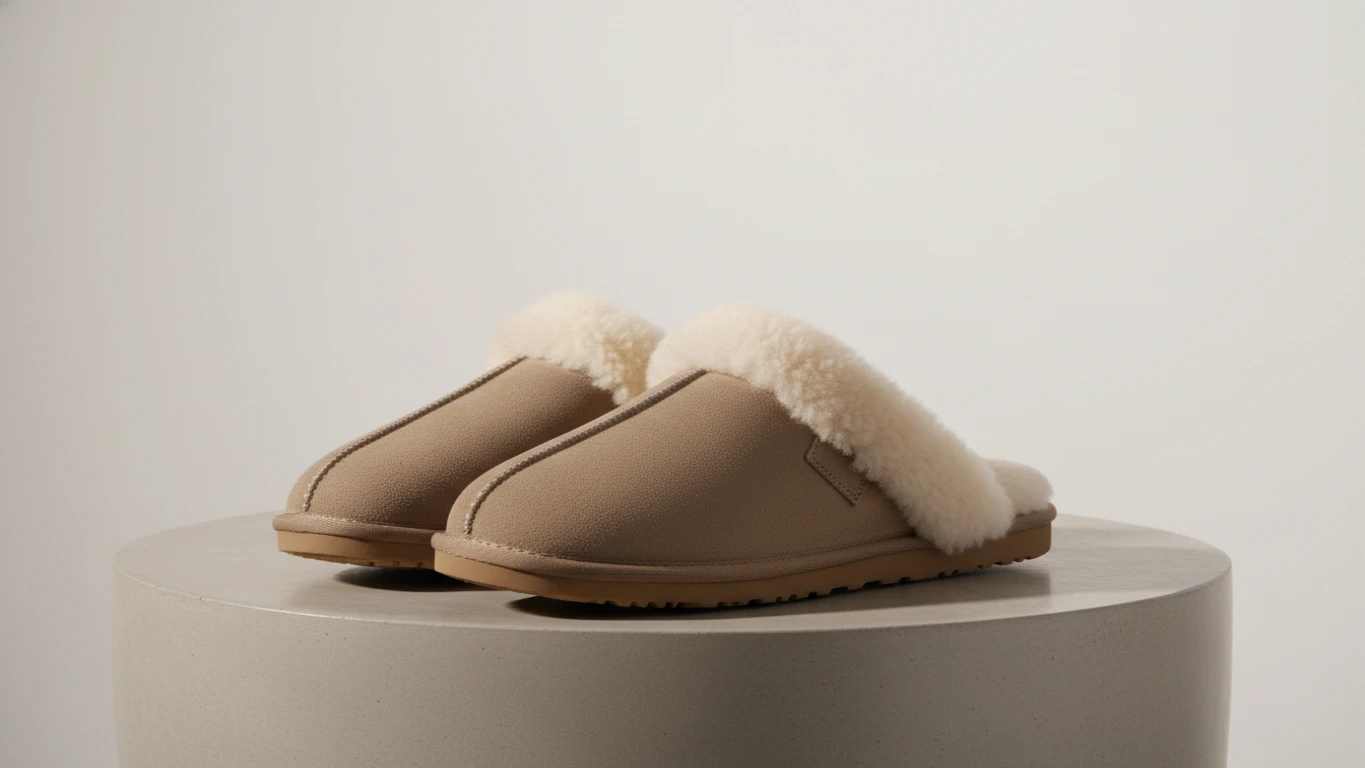 Premium Sheepskin Lined Suede Slippers