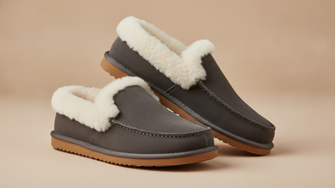 Premium Suede House Slippers with Shearling Lining