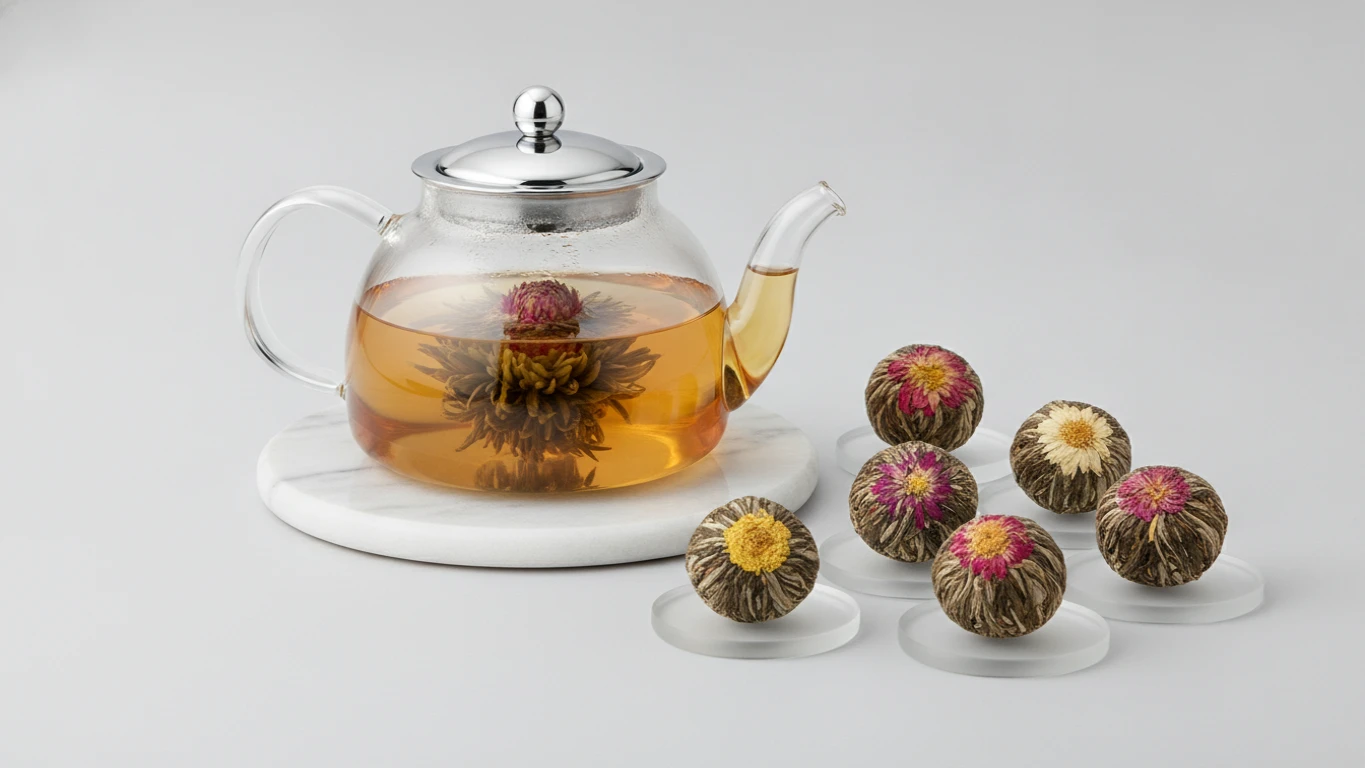 Premium Teapot with Flowering Tea Assortment