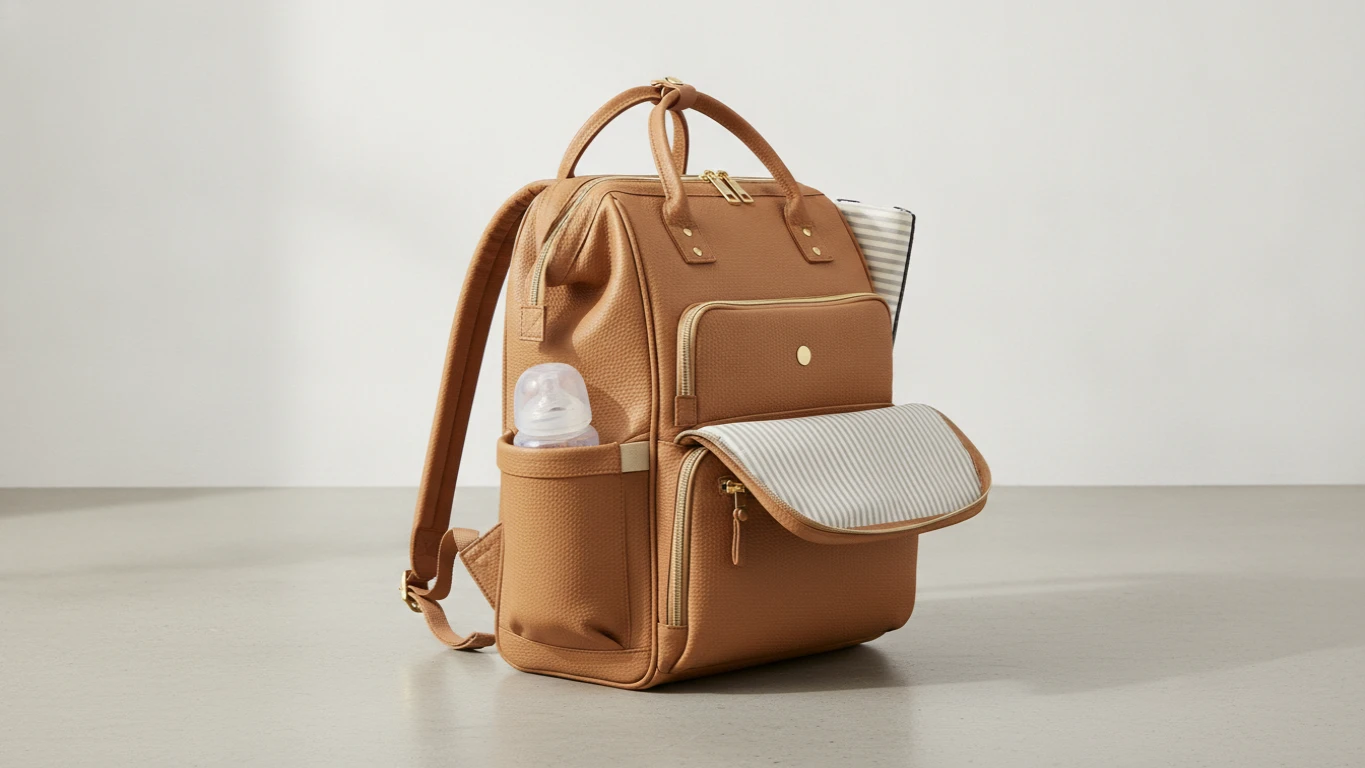 Premium Vegan Leather Diaper Backpack